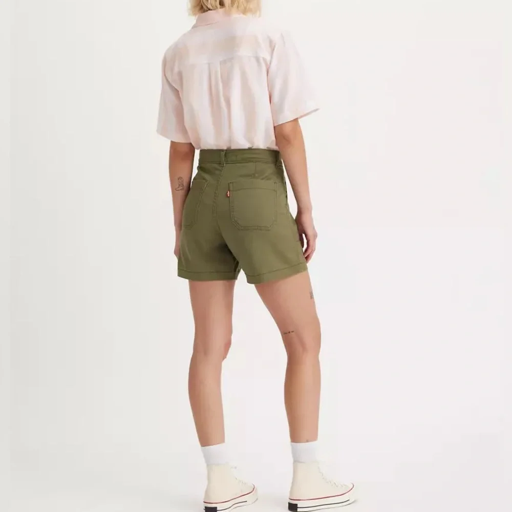 Levi’s Army Olive Green Utility Cotton Stretch Shorts Gorpcore Casual Cool Sz 27 - Picture 7 of 10